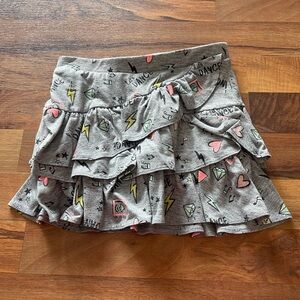 Justice Gray Ruffled Skort with Fun Prints